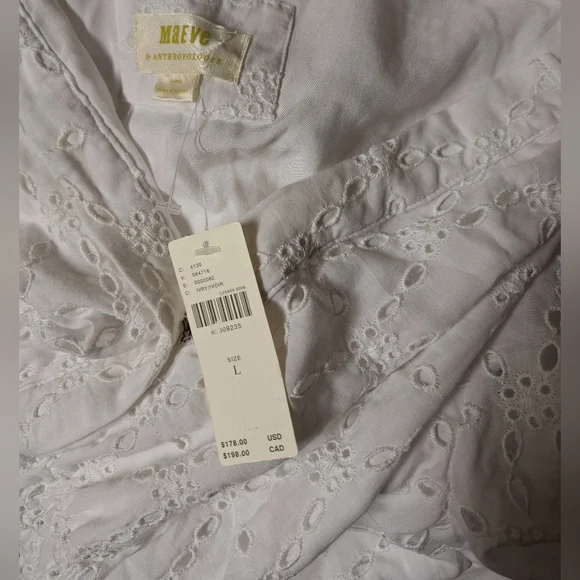 NWT Anthropologie white eyelet somerset maxi dress L - Picture 5 of 5